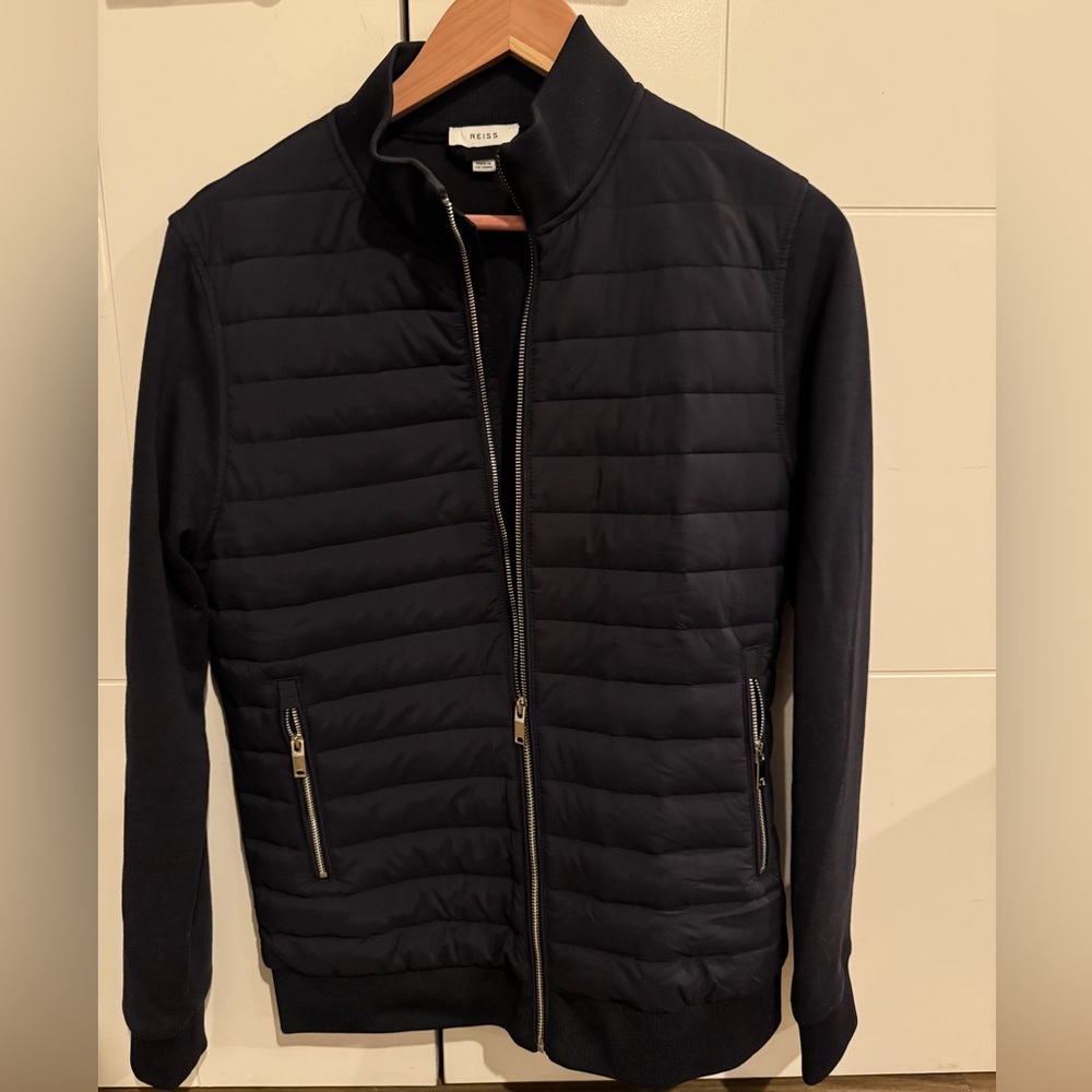 Reiss Men's Quilted Jacket - Navy